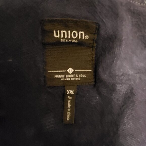 Union Sea//Wa Blue Tie Dye Button Down Cotton Shirt - Picture 3 of 4